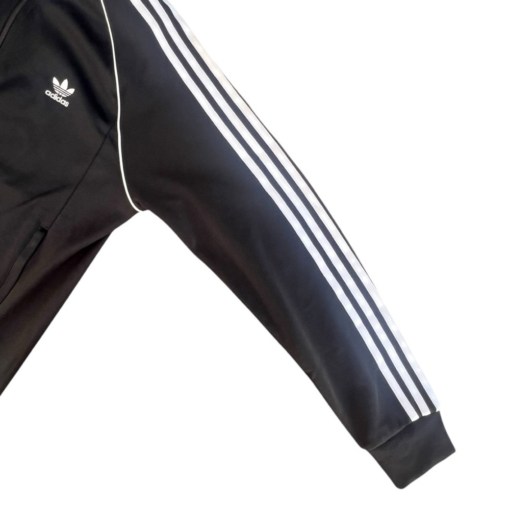 🧥 Adidas Originals Men’s Track Jacket – Black White 3-Stripes – Size L - Picture 4 of 5